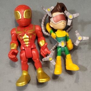 Spiderman Red & Yellow Superhero Action Figure Set - Kids Toys